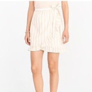 JCREW STRIPED RUFFLE WRAP SKIRT